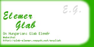 elemer glab business card